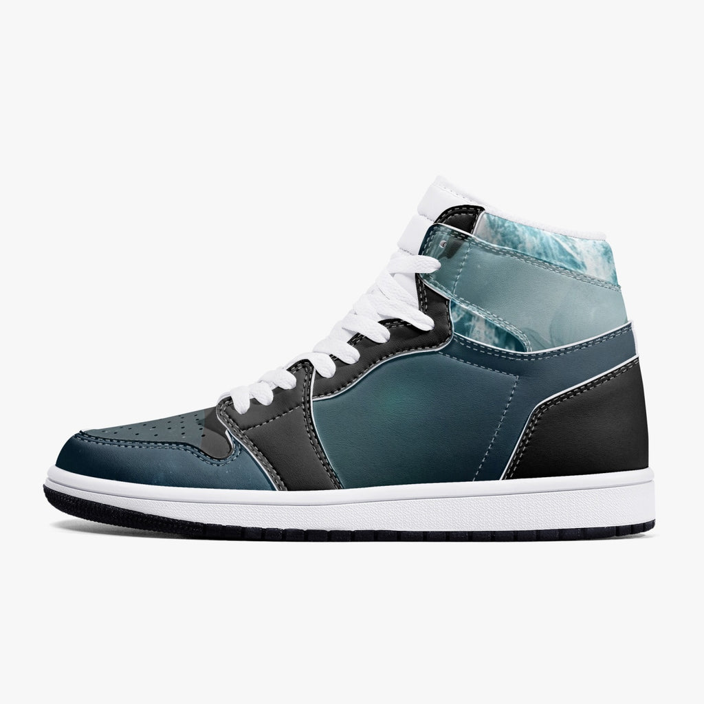 352. New Black High-Top Leather Sneakers - Mint