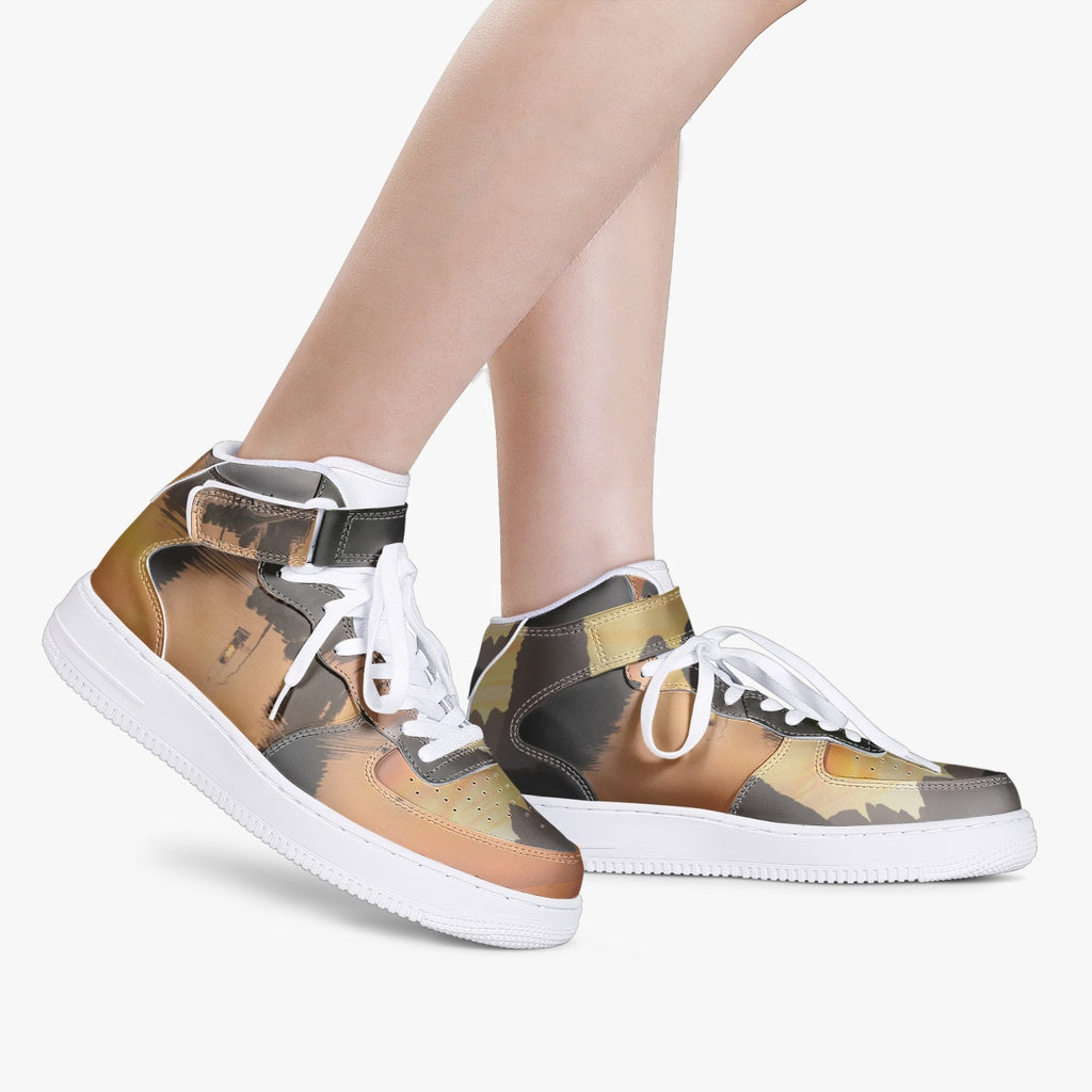 284. New High-Top Leather Sports Sneakers  - Test Army - Shoes
