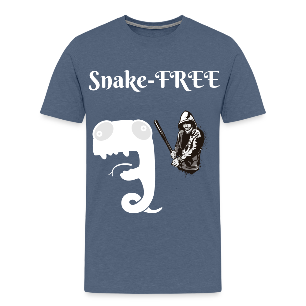 Men's Premium T-Shirt - Snake-Free - heather blue