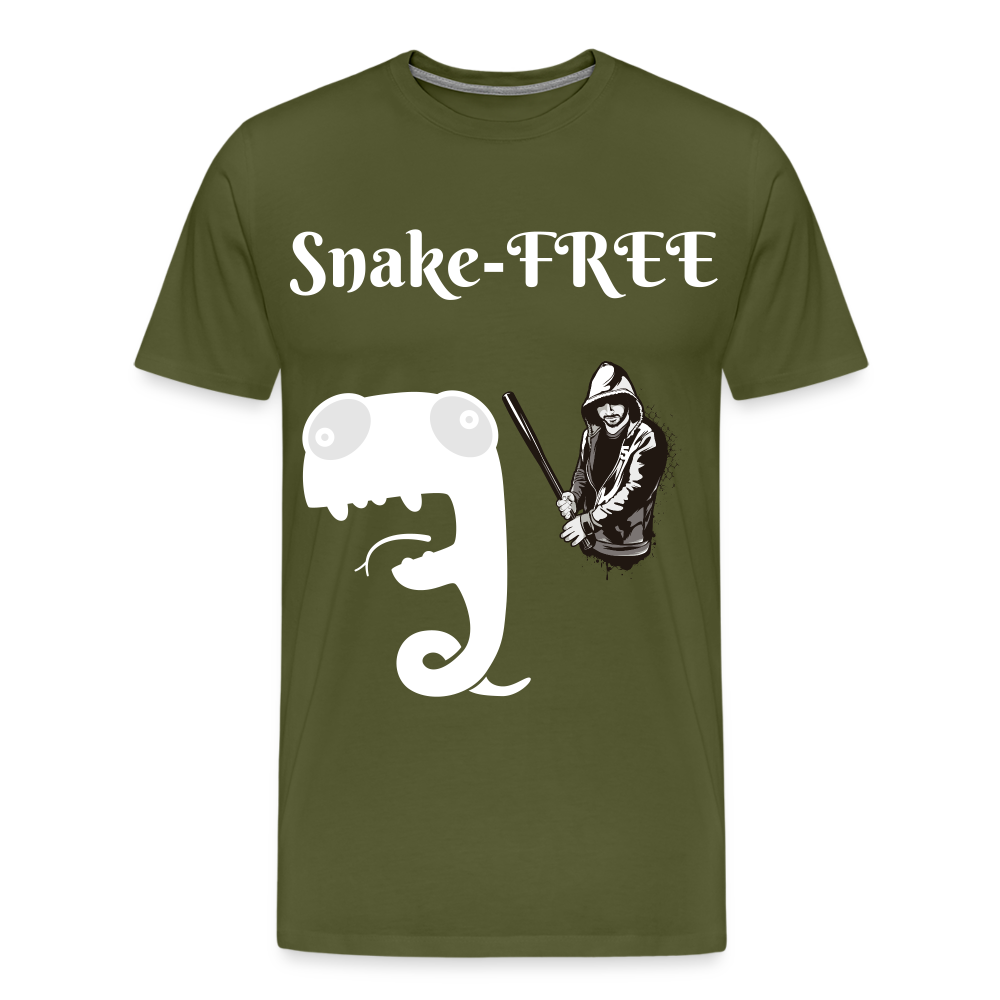 Men's Premium T-Shirt - Snake-Free - olive green